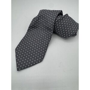 VTG Giorgio Armani Grey White Dot Patterned Silk Tie EUC A2